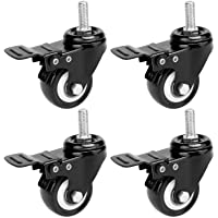 HAUSEE 4 ruedas giratorias con freno- ruedas giratorias- capacidad de carga de 160 kg- 50 mm- color negro (3)